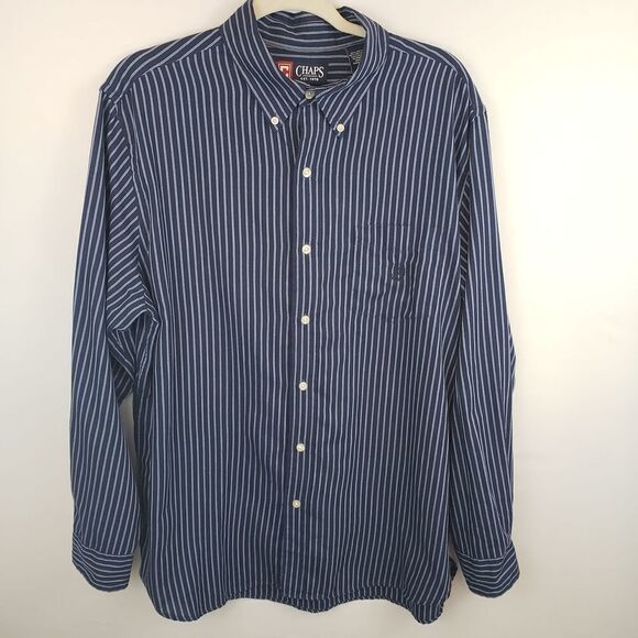 Chaps Striped Long Sleeve Shirt Size L - Picture 2 of 4